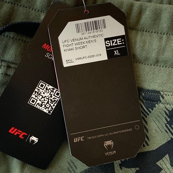 VENUM UFC Authentic Fight Week Khaki Shorts Men's XL Green MMA NEW - Picture 6 of 11